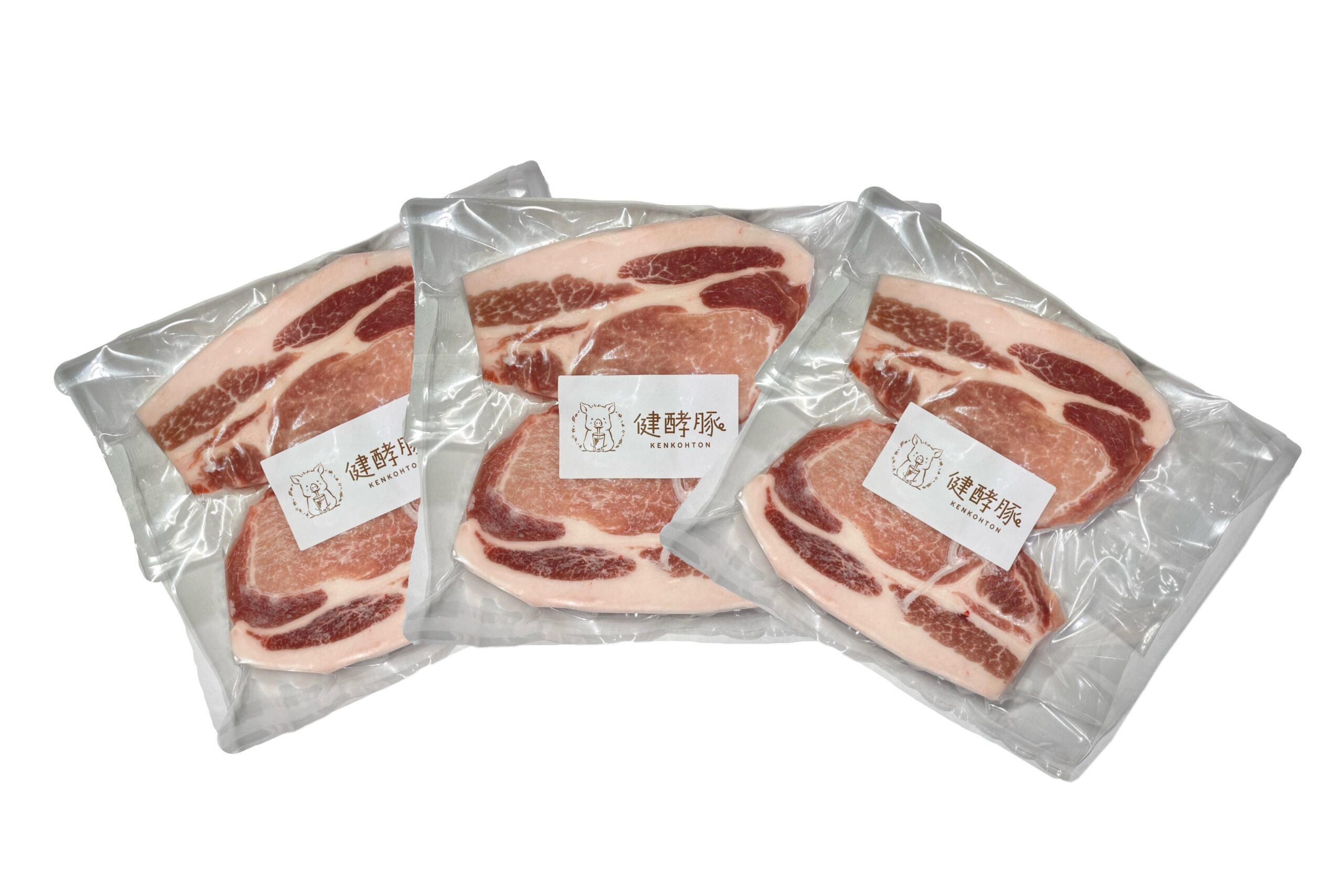 健酵豚 ロース厚切り 6枚(250g×3)|北海道日高の健康豚 とんかつ・ポークステーキ用